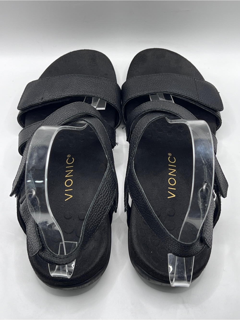 Vionic Raya Slingback Sandals, sz8 black pebbled leather adjustable straps - Picture 5 of 13